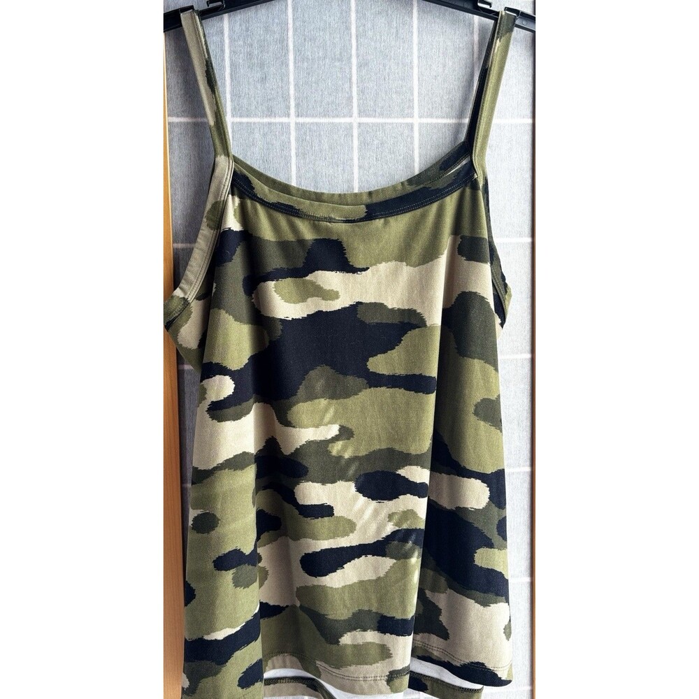 LuLaRoe Camouflage XL Tank Top Black Green Camo Army